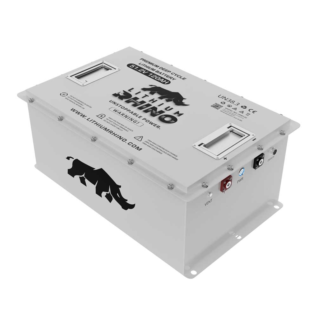 Lithium Rhino 48V 120Ah Heated LiFePO4 Golf Cart Replacement Battery (Battery Only)
