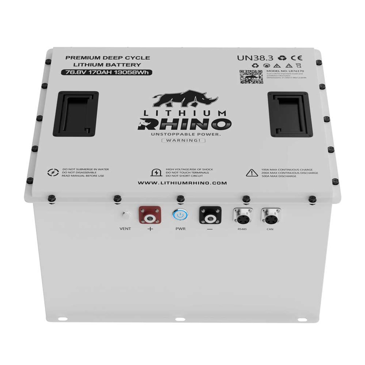 Lithium Rhino 72V 170Ah LiFePO4 Golf Cart Conversion Kit (Battery + Charger + Accessories)